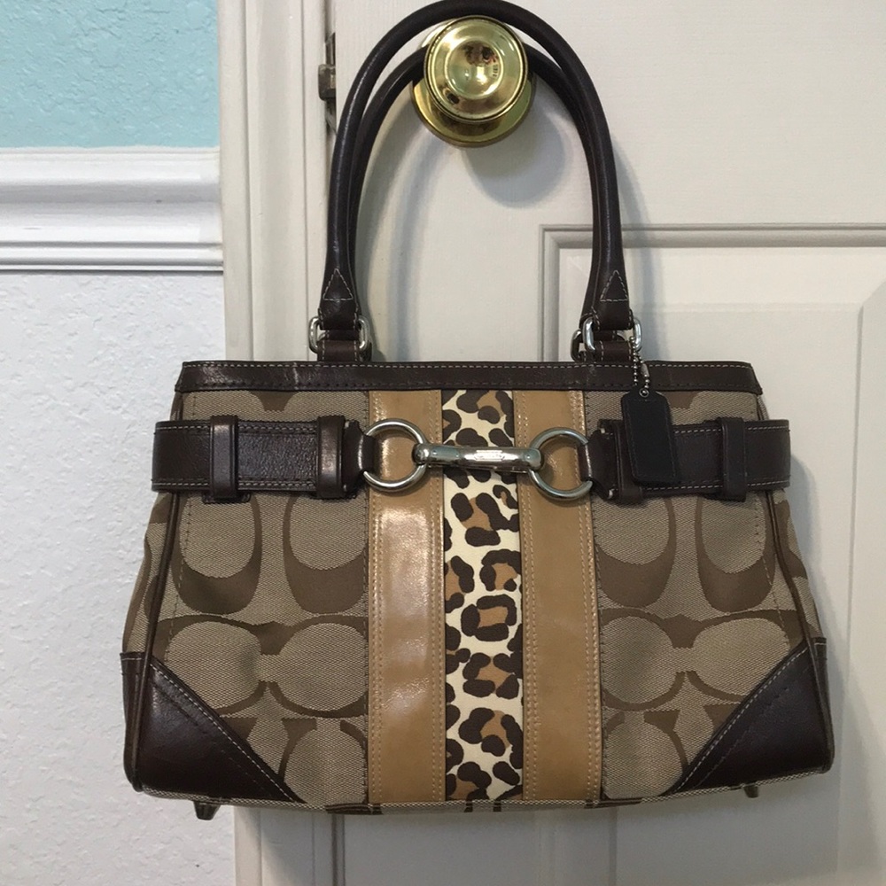 Coach Purse with leopard print